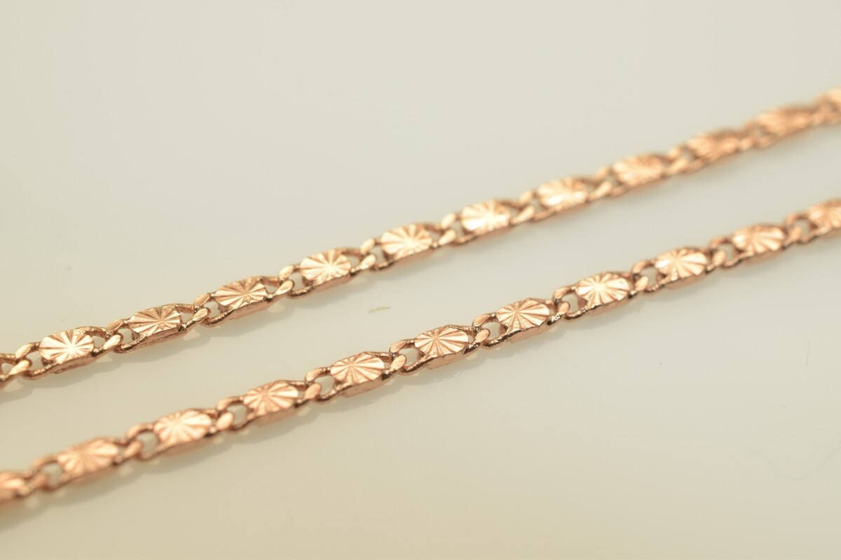 18K Rose gold filled EP tarnish resistant Chain 17.5" Inch CG215 jewelry making supplies - detail image 6
