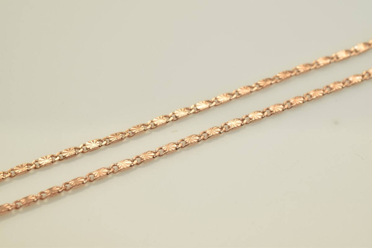 18K Rose gold filled EP tarnish resistant Chain 17.5" Inch CG215 jewelry making supplies - detail image 7