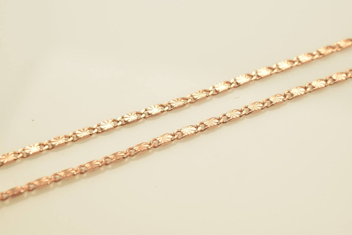 18K Rose gold filled EP tarnish resistant Chain 17.5" Inch CG215 jewelry making supplies - detail image 8