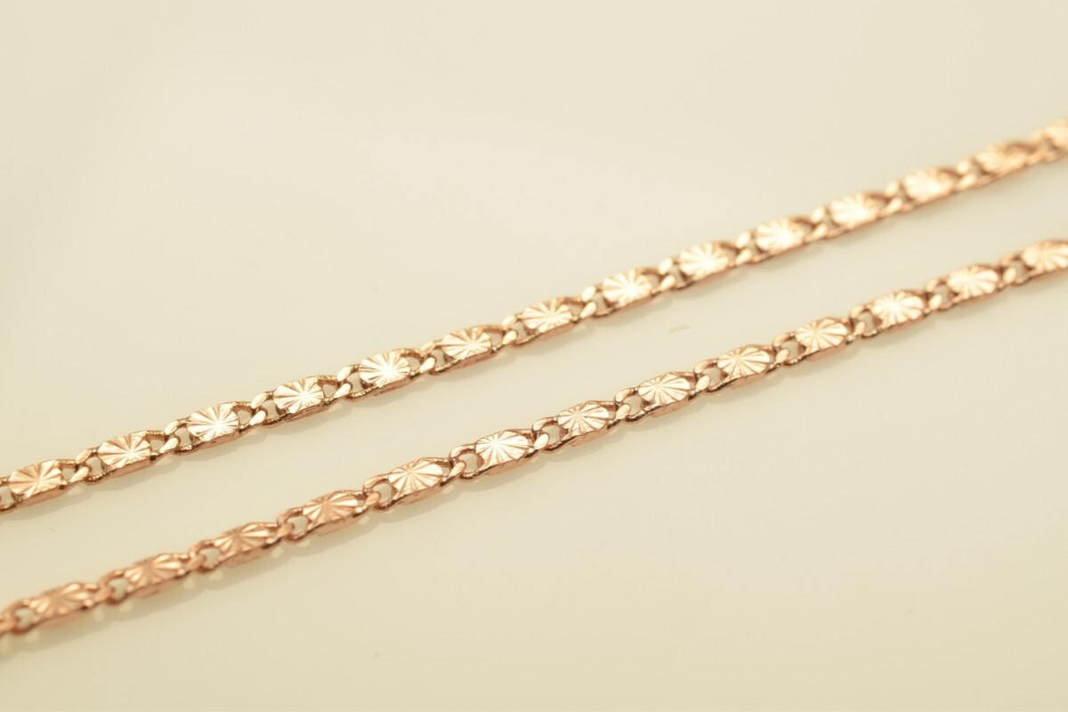 18K Rose gold filled EP tarnish resistant Chain 17.5" Inch CG215 jewelry making supplies - detail image 9