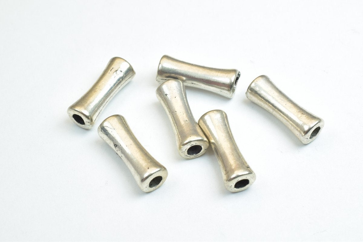 12 PCs Alloy Tube Bar Connector Charm Beads Size 15x5mm Hole Size 3mm For Jewelry Making jewelry making supplies - detail...