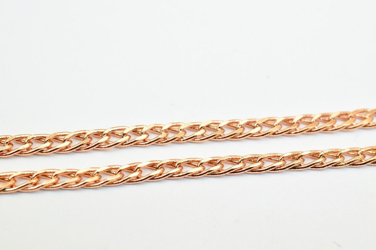 18K Rose gold filled EP tarnish resistant Chain 18" Inches Long 2mm width 1mm Thickness CG224 jewelry making supplies - de...