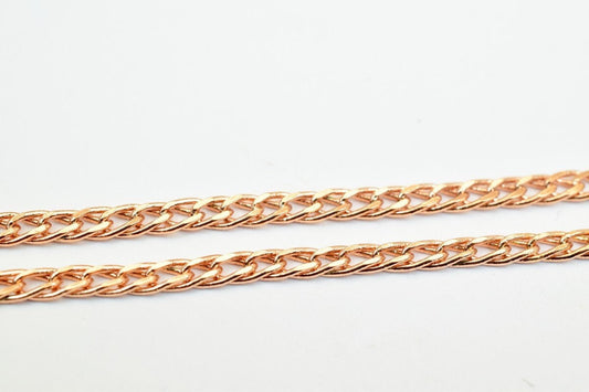 18K Rose gold filled EP tarnish resistant Chain 18" Inches Long 2mm width 1mm Thickness CG224 jewelry making supplies - de...