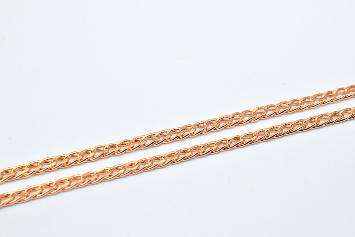 18K Rose gold filled EP tarnish resistant Chain 18" Inches Long 2mm width 1mm Thickness CG224 jewelry making supplies - de...