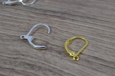 17x11mm Silver and Gold Plated Leverback Earring Finding to make your own Earring, Elegant Leverback earring findings, lev...