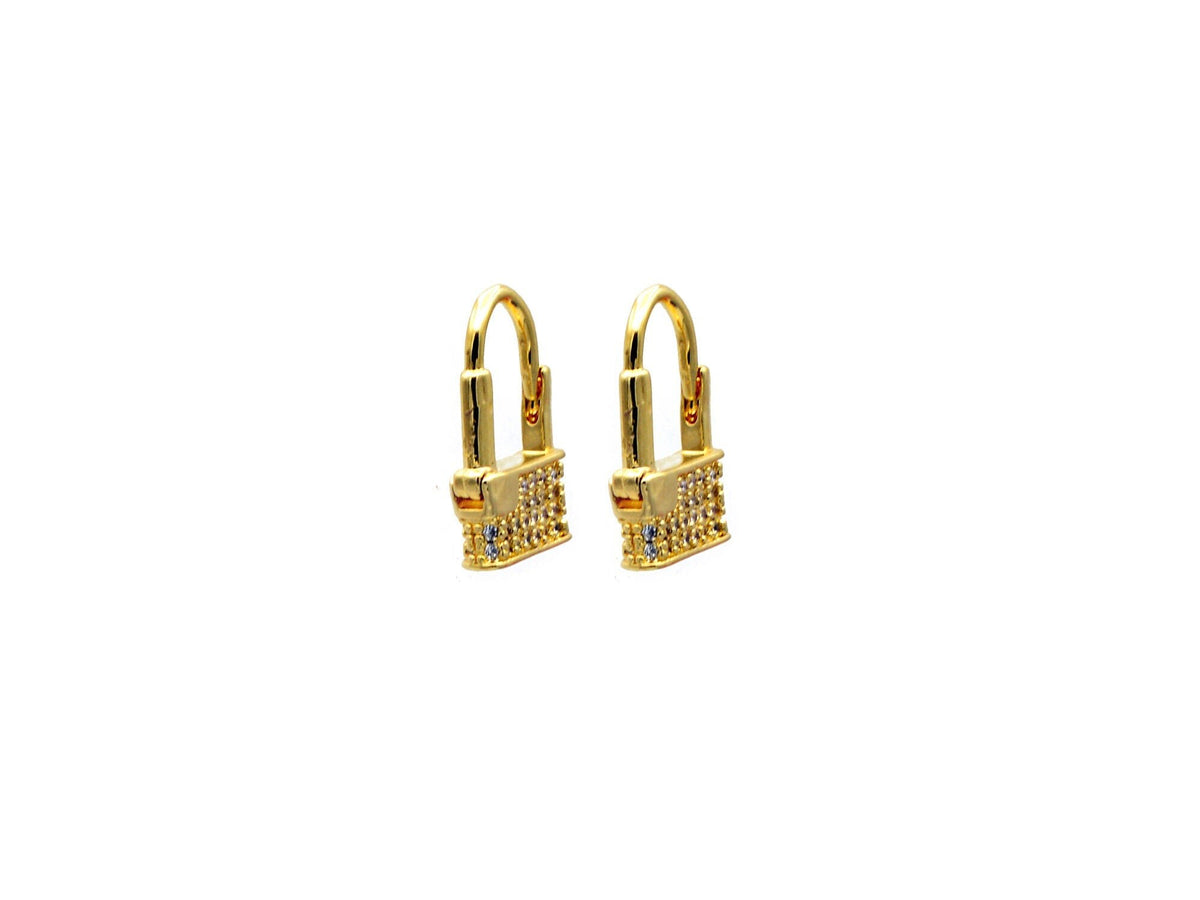 18K Gold Filled Alternative Lever Back Studs: Clear Zirconia Craft Components, Tarnish Resistant