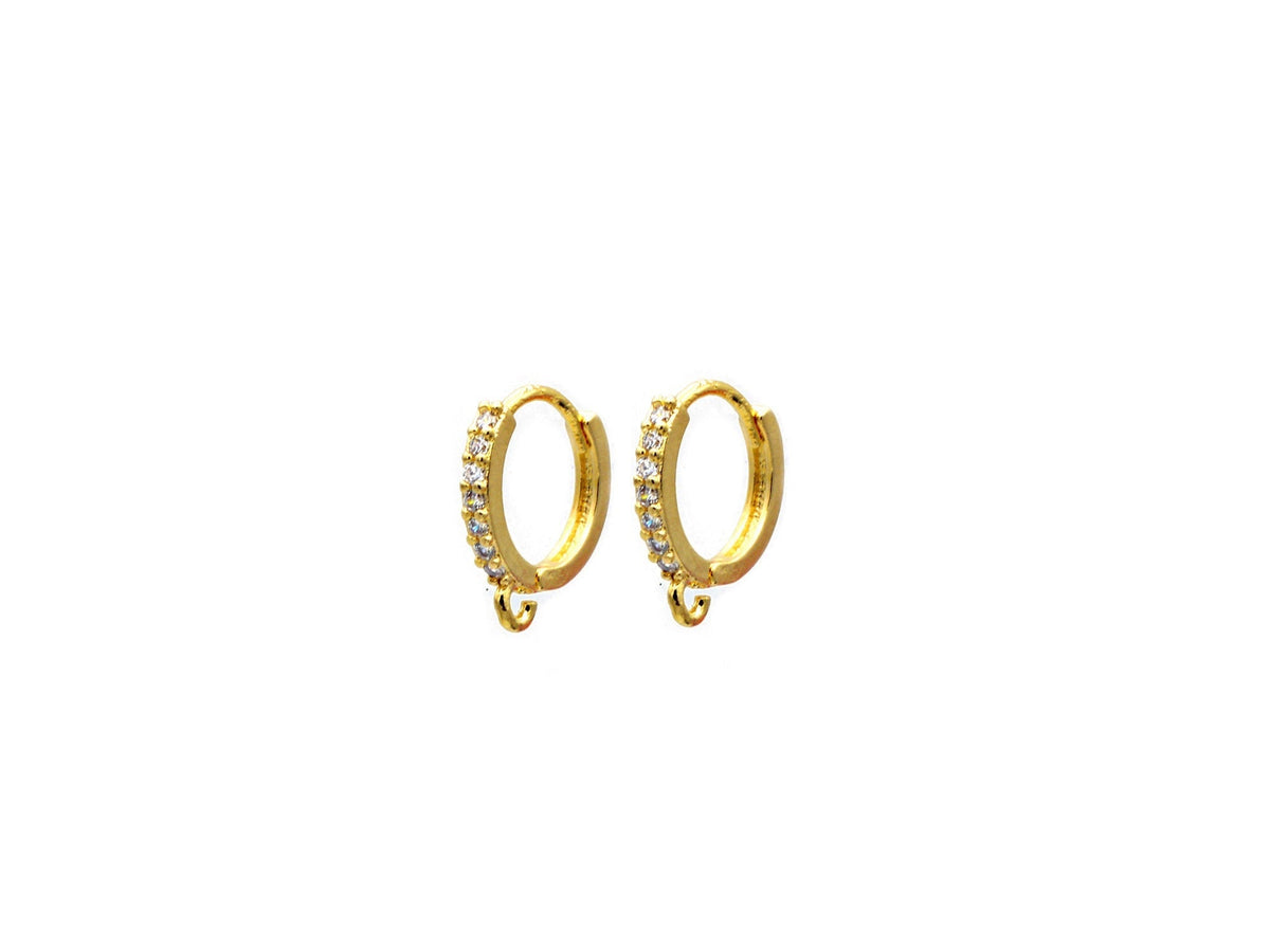 18K Gold Filled Alternative Lever Back Studs: Clear Zirconia Craft Components, Tarnish Resistant