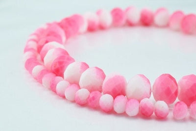 Matte glass beads donut rondelle faceted for jewelry decoration chandelier 3x4mm and 6x8mm. 2 sizes group 60 pcs ea item#7...