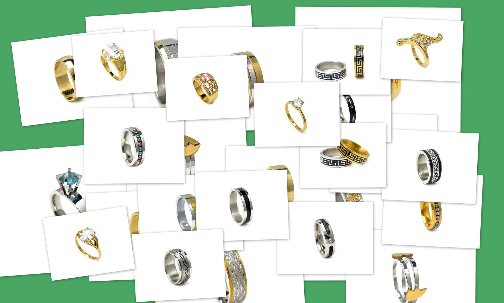 Gold Filled EP Ring World Simple design and multi color different sizes jewelry making supplies - detail image 3