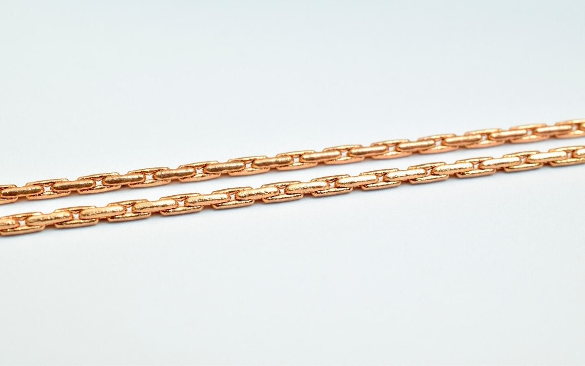 Dark Rose Gold Filled EP Chain Size 17" Long 1.5mm Width, Rose Gold Filled Chain Findings, For Jewelry Making Item #CG221...