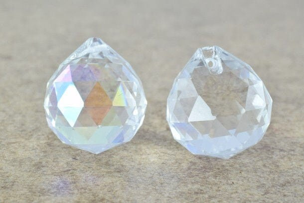 Crystal Drop Ball 20mm Clear or Clear AB Iridescent Size 20mm Faceted Chandelier Crystals Prisms Balls jewelry making supp...