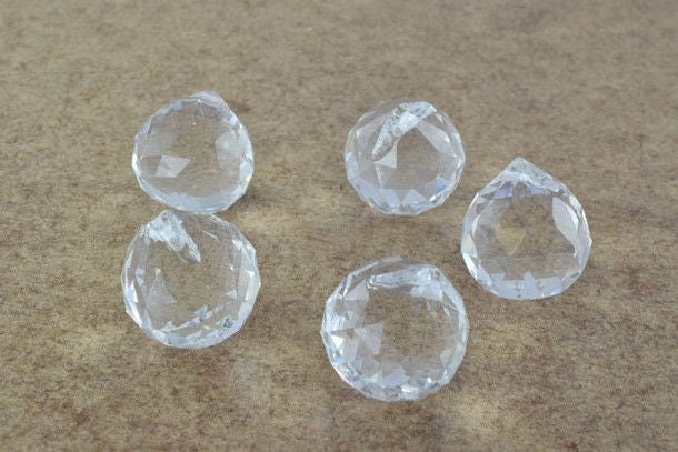 Crystal Drop Ball 20mm Clear or Clear AB Iridescent Size 20mm Faceted Chandelier Crystals Prisms Balls jewelry making supp...