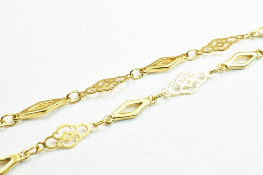 18k Gold Filled Alternative Chain Necklace, , Tarnish Resistant (17" & 23" Lengths, 5mm Width, Clasp 10x5mm)