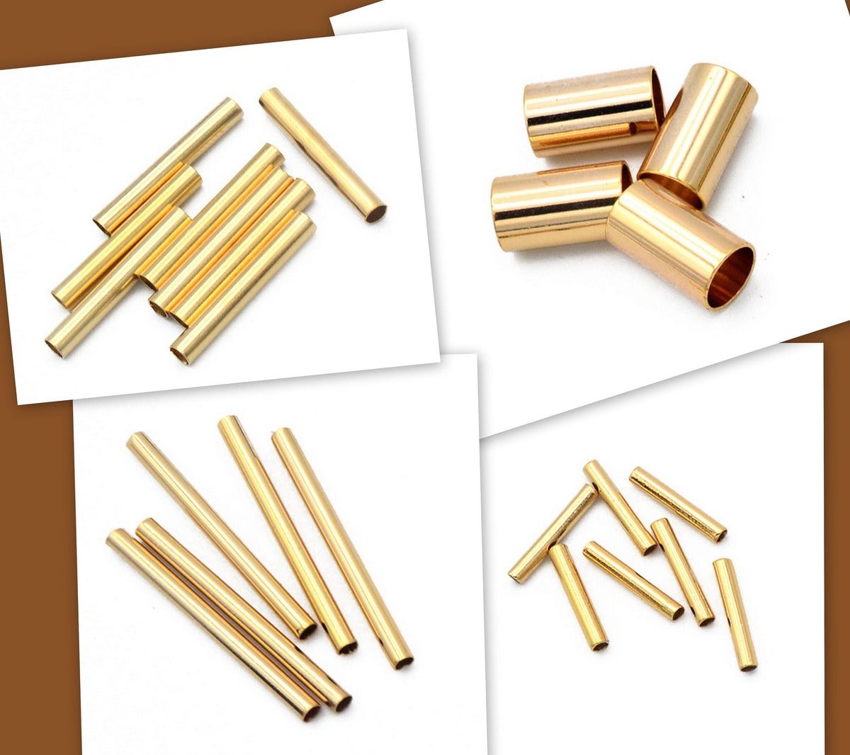 18K Gold Filled Alternative Tube Beads - Seamless Straight Plain Findings - Tarnish Resistant Finish, Jewelry DIY Parts