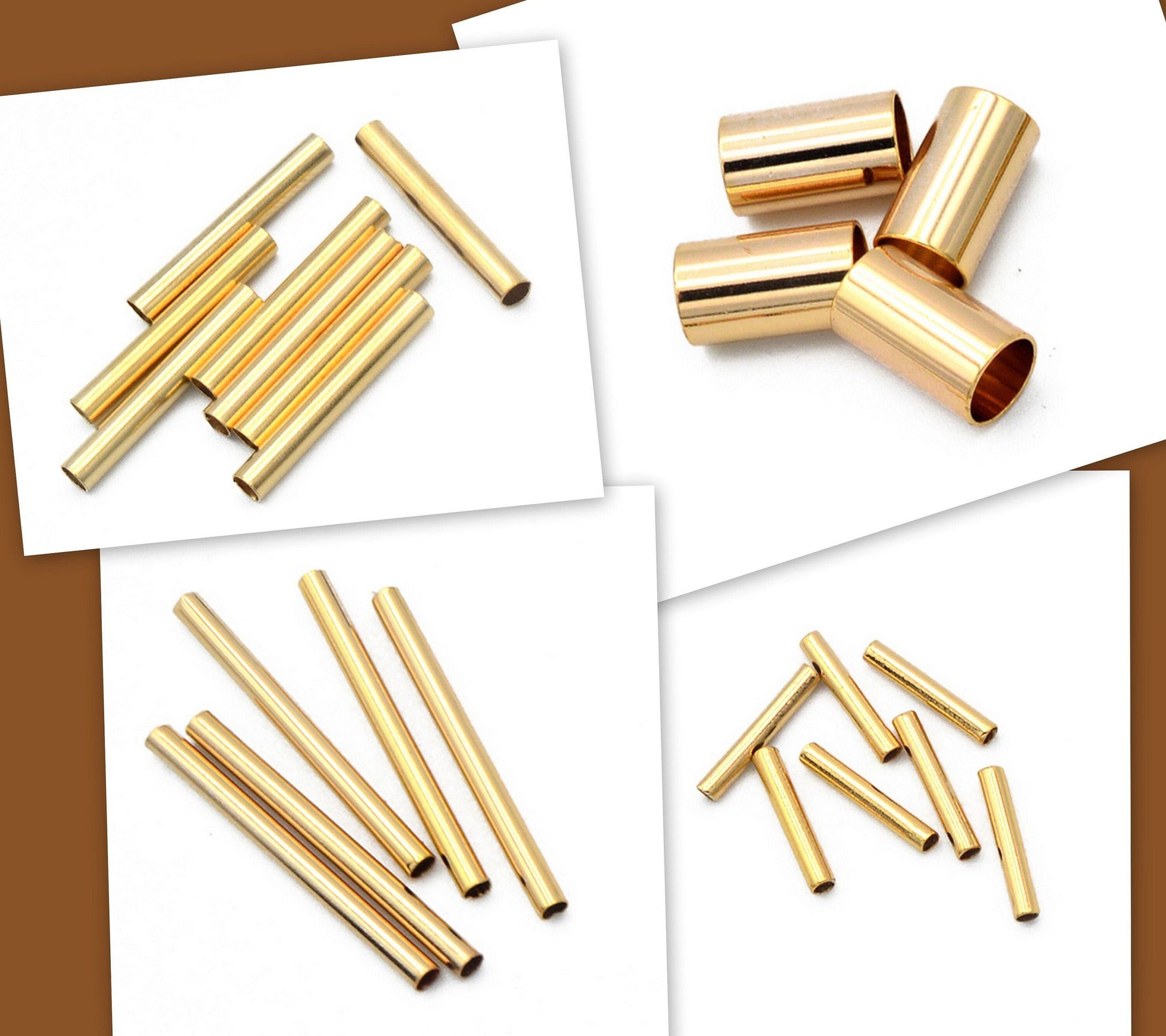 18K Gold Filled Alternative Tube Beads - Seamless Straight Plain Findings - Tarnish Resistant Finish, Jewelry DIY Parts