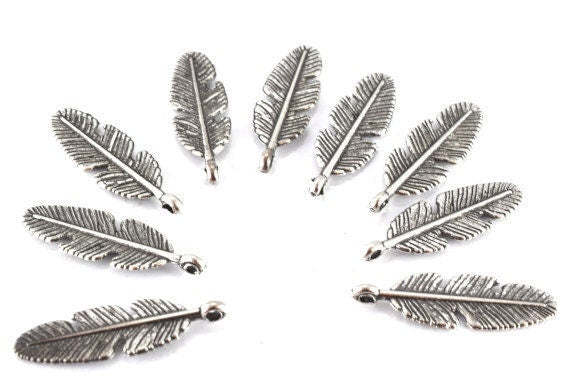 28x9mm Antique Silver Tropical Textured Leaf Pendant , 2mm bail opening, Sold by 1 pack of  18pcs jewelry making supplies...