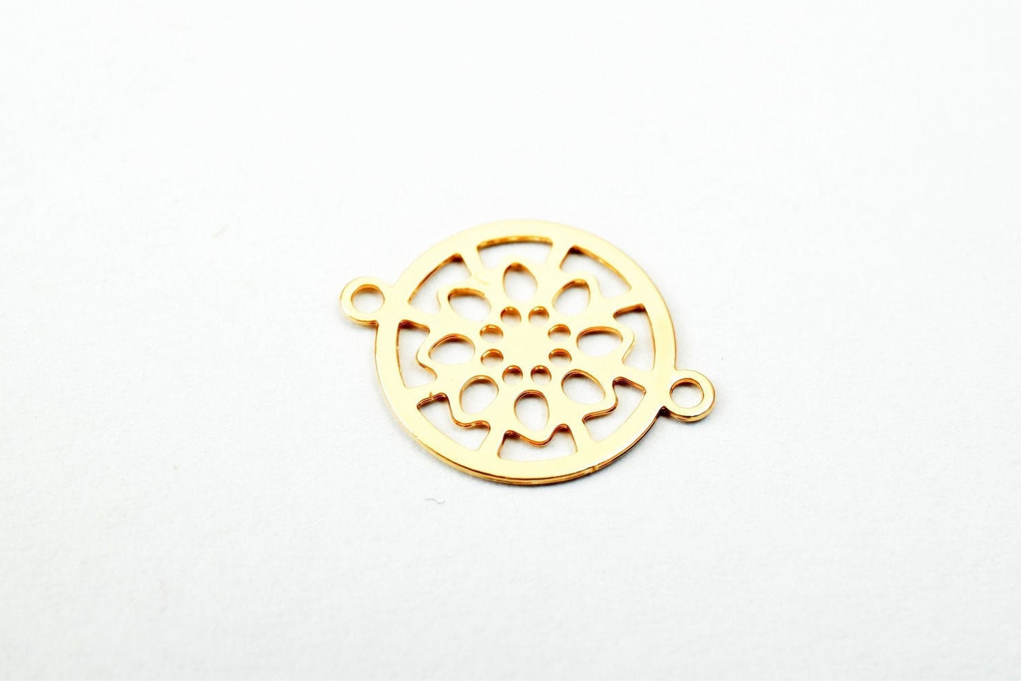 6 PCs Dainty Thin 18K Pinky as Gold Filled tarnish resistant Filigree Flower Connector Size 12x9mm Thickness 0.25mm For Je...