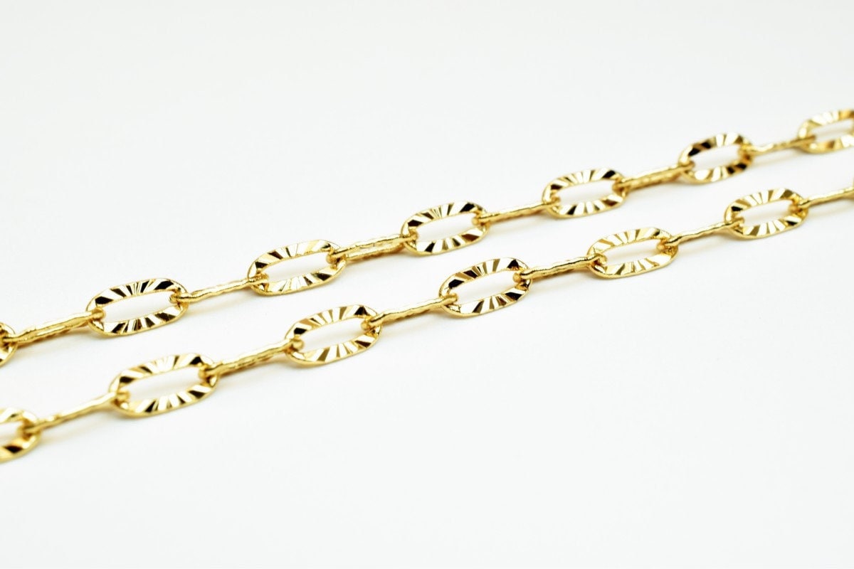18K Pinky Gold Filled Look, EP Chain Size 20" Long 3mm Width 0.5mm Thick  CG322 jewelry making supplies - detail image 2