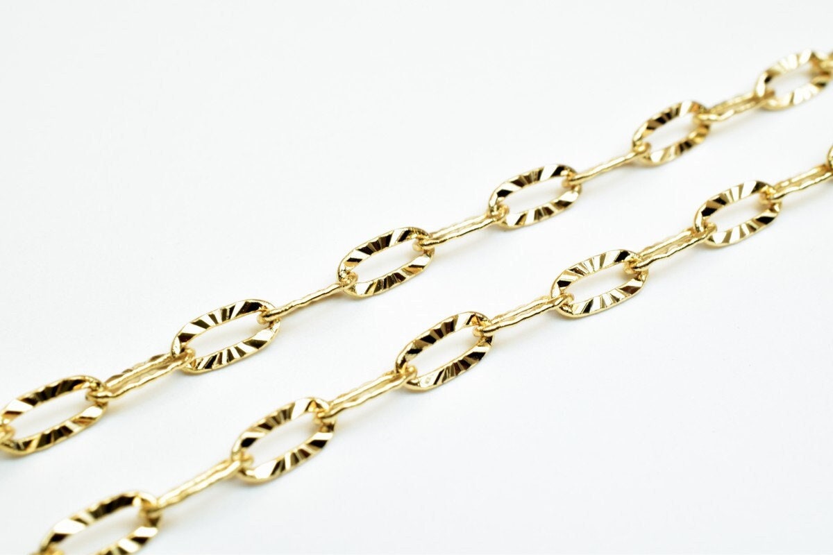 18K Pinky Gold Filled Look, EP Chain Size 20" Long 3mm Width 0.5mm Thick  CG322 jewelry making supplies - detail image 3