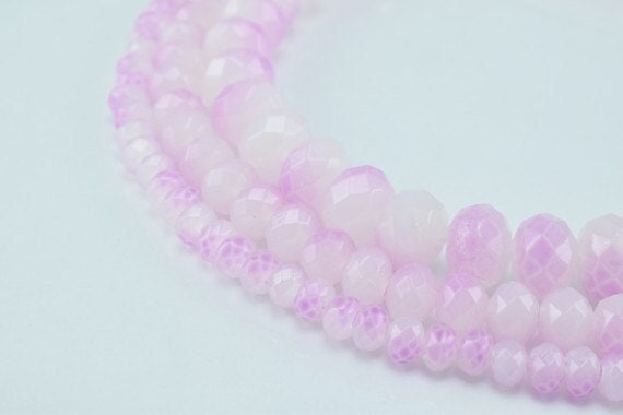 Glass Donut Rondelle Faceted Beads for Jewelry, Decoration, Chandelier 3x4mm, 4x6mm and 6x8mm. 3 Sizes Group 60 PCs each I...