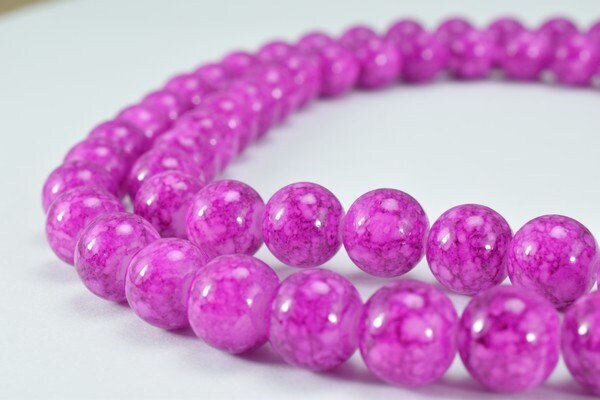 Two Tone Light Purple Glass Beads Round 8mm, Shiny Finish (Vintage Boho Style, Loose Strand, 95 Pieces)