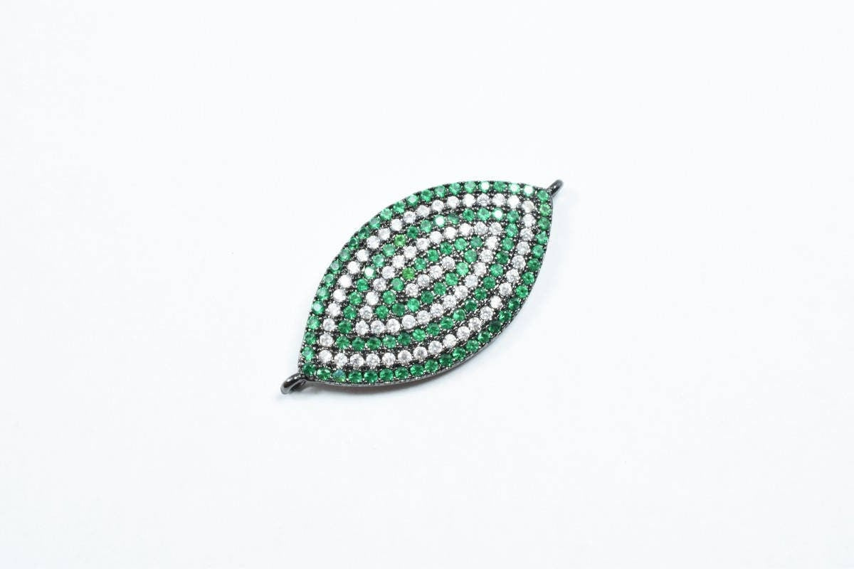 Marquise Shape Eye Micro Pave CZ Rhinestone Spacer Beads High Quality Horizontal Hole 3 Colors jewelry making supplies - d...