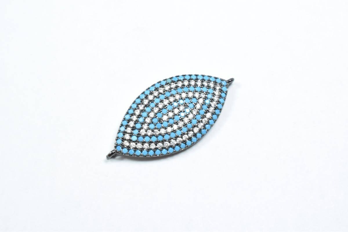 Marquise Shape Eye Micro Pave CZ Rhinestone Spacer Beads High Quality Horizontal Hole 3 Colors jewelry making supplies - d...