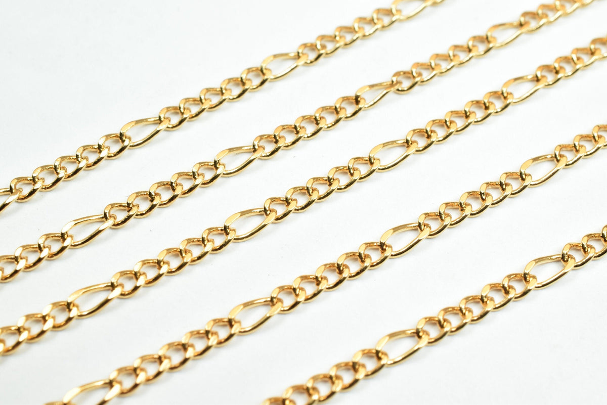 2mm Gold Plated Chain Jewelry Supply, Electroplated Tarnish Resistant (18k GFC012, Lead-Free, Sold by Foot)