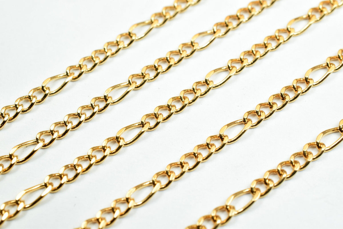2mm Gold Plated Chain Jewelry Supply, Electroplated Tarnish Resistant (18k GFC012, Lead-Free, Sold by Foot)
