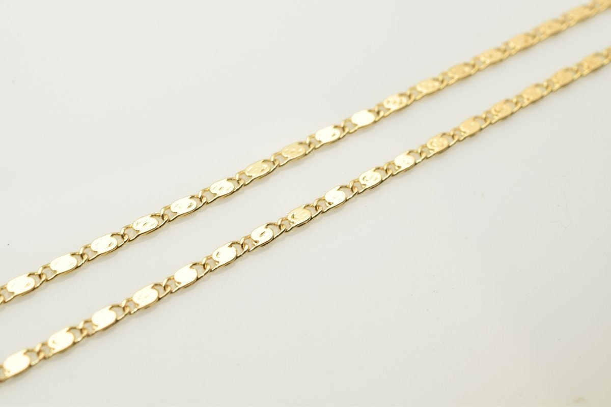 17 1/4" Inches Pinky Gold Filled EP Scroll Chain Scroll Chain, 2mm Width, 18K Gold Filled Chain Findings, For Jewelry Maki...