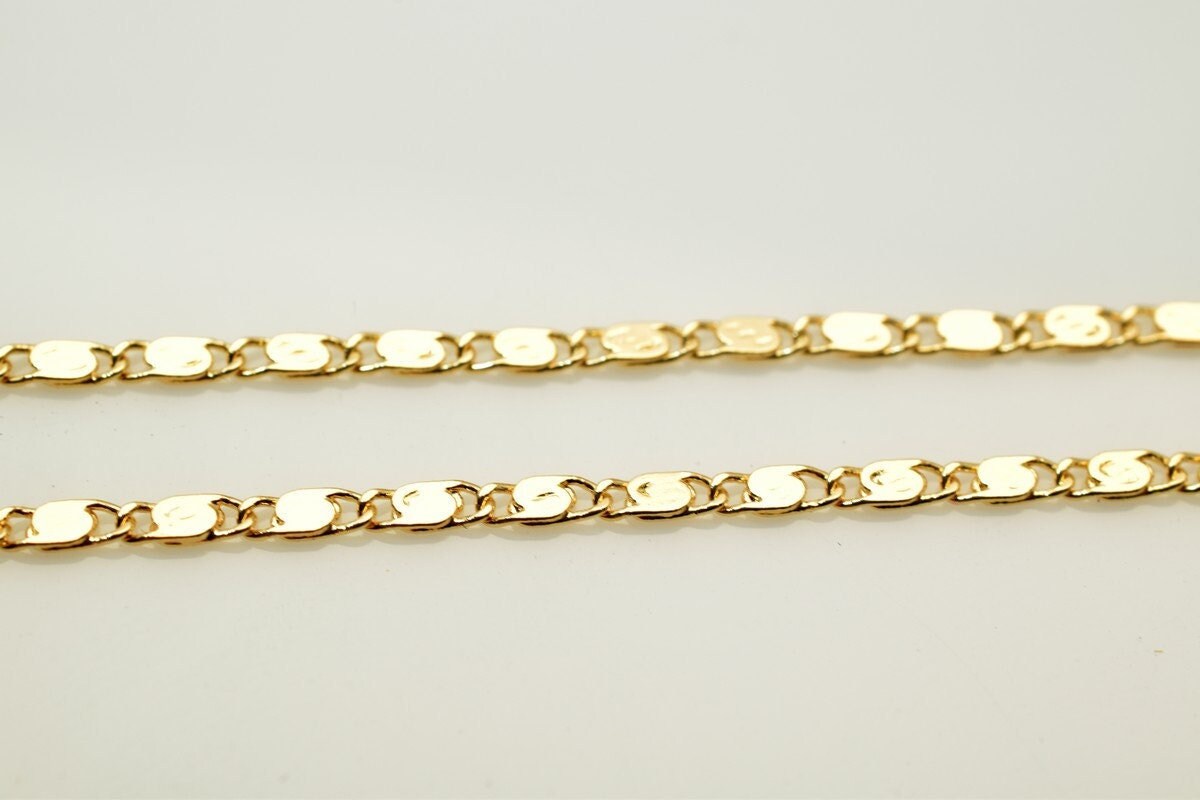 17 1/4" Inches Pinky Gold Filled EP Scroll Chain Scroll Chain, 2mm Width, 18K Gold Filled Chain Findings, For Jewelry Maki...