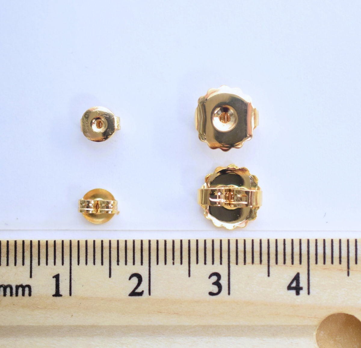 Gold Filled Look, EP Ball Stud/Cup Earring/Earnut different sizes jewelry making supplies - detail image 3