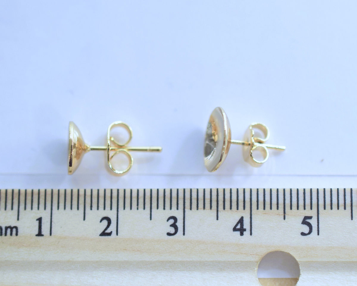 Gold Filled Look, EP Ball Stud/Cup Earring/Earnut different sizes jewelry making supplies - detail image 6