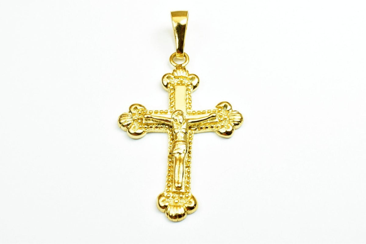 18K as Gold Filled* Cross Pendants Size 47x31mm, Christian Religious Cross Charm, First Communion Baby Baptism For Jewelry...
