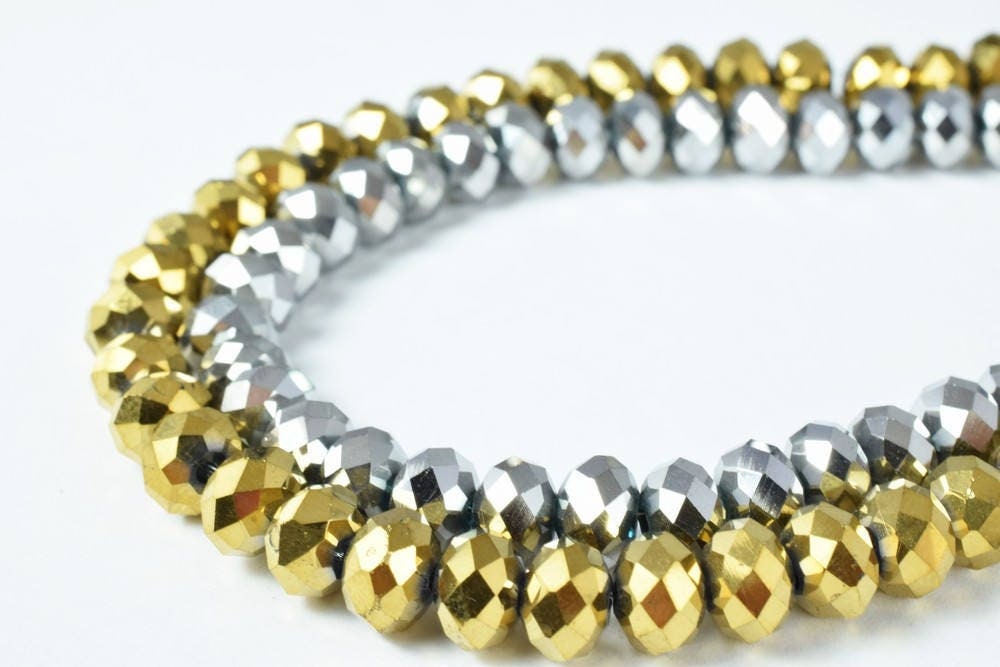 6x8mm Crystal Beads Rondelle Faceted Various Colored Crystal Beads, Opaque Rondelle Beads,Shaped Crystal, Faceted, Beading...