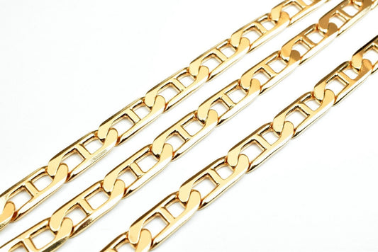 23 Inch 18K Gold Filled Alternative Chain: Anchor Design - Tarnish Resistant, Metal, Jewelry Making Supply