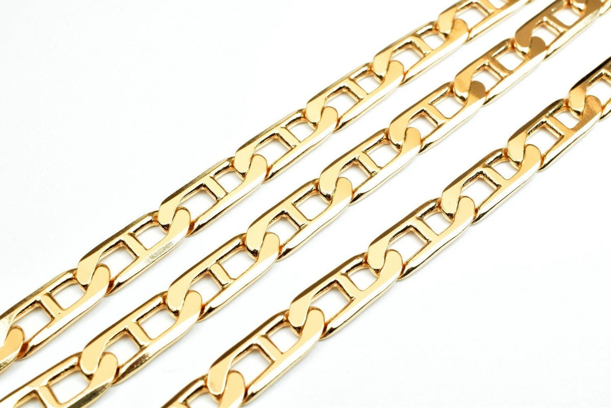 23 Inch 18K Gold Filled Alternative Chain: Anchor Design - Tarnish Resistant, Metal, Jewelry Making Supply