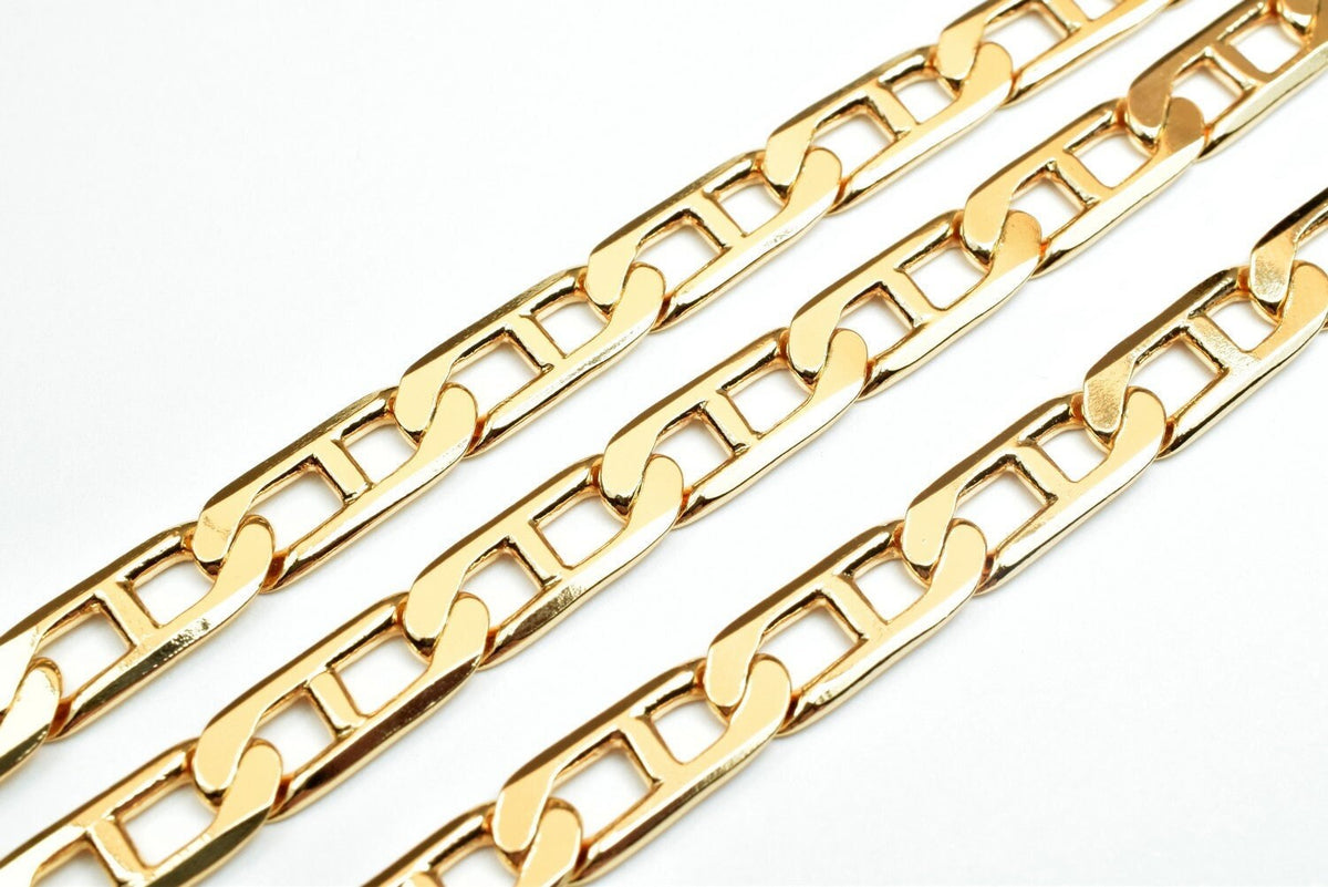23 Inch 18K Gold Filled Alternative Chain: Anchor Design - Tarnish Resistant, Metal, Jewelry Making Supply
