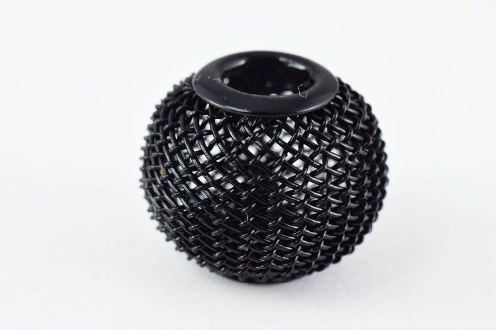6 PCs Wire Mesh Beads Basketball wives large hole Round Beads 18mm metal jewelry big hoop earring chunky bead jewelry maki...