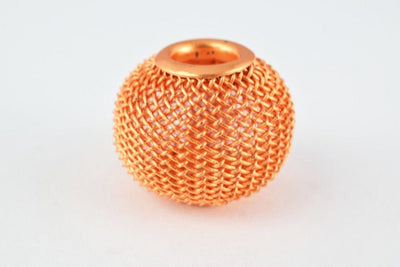 6 PCs Wire Mesh Beads Basketball wives large hole Round Beads 18mm metal jewelry big hoop earring chunky bead jewelry maki...