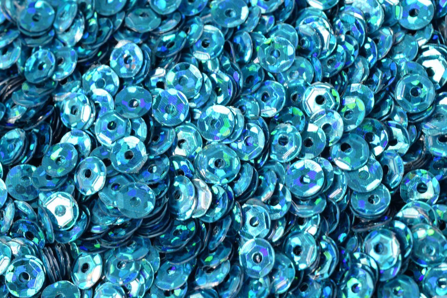 3mm 4mm Teal Royal Blue Cup Sequins - Glossy Iridescent Loose Paillettes - 2000pcs Pack, Round Shape, Sewing and Apparel Trim