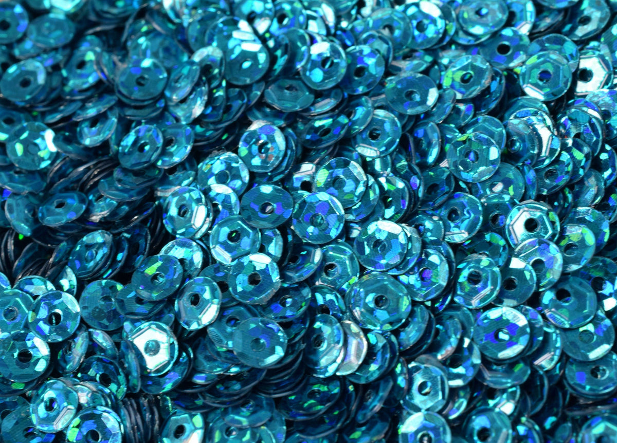 3mm 4mm Teal Royal Blue Cup Sequins - Glossy Iridescent Loose Paillettes - 2000pcs Pack, Round Shape, Sewing and Apparel Trim