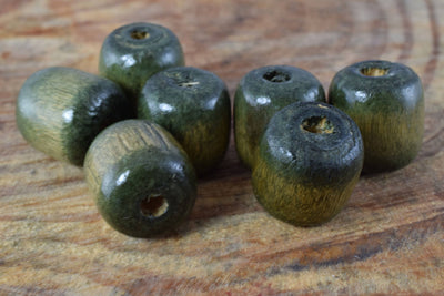 16x17mm Green Wood Beads,Green Wood Beads, Round Beads, Wood Spacer Beads, Macrame Beads for Jewelry Making, Green Wood Be...