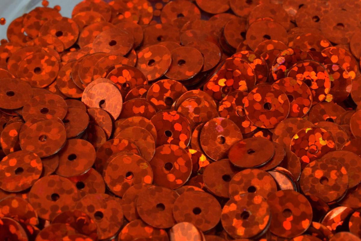 Dark Orange Sparkly Sheen Round Sequins - Loose Paillettes 3/4/6mm - Lightweight Craft Supplies, Center Hole Opening, Fashion Embellishments