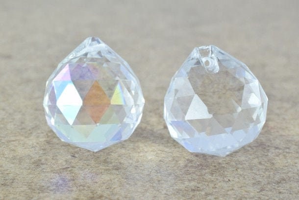 Crystal Drop Ball 40mm Clear or Clear AB Iridescent Size 40mm Faceted Chandelier Crystals Prisms Balls jewelry making supp...