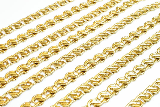 18K Gold Filled Alternative Chain 19.5 Inch: Jewelry Craft Supply, Tarnish Resistant Gold (6mm Width, Metal)
