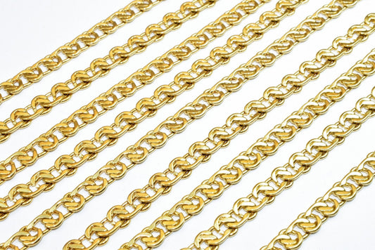 18K Gold Filled Alternative Chain 19.5 Inch: Jewelry Craft Supply, Tarnish Resistant Gold (6mm Width, Metal)