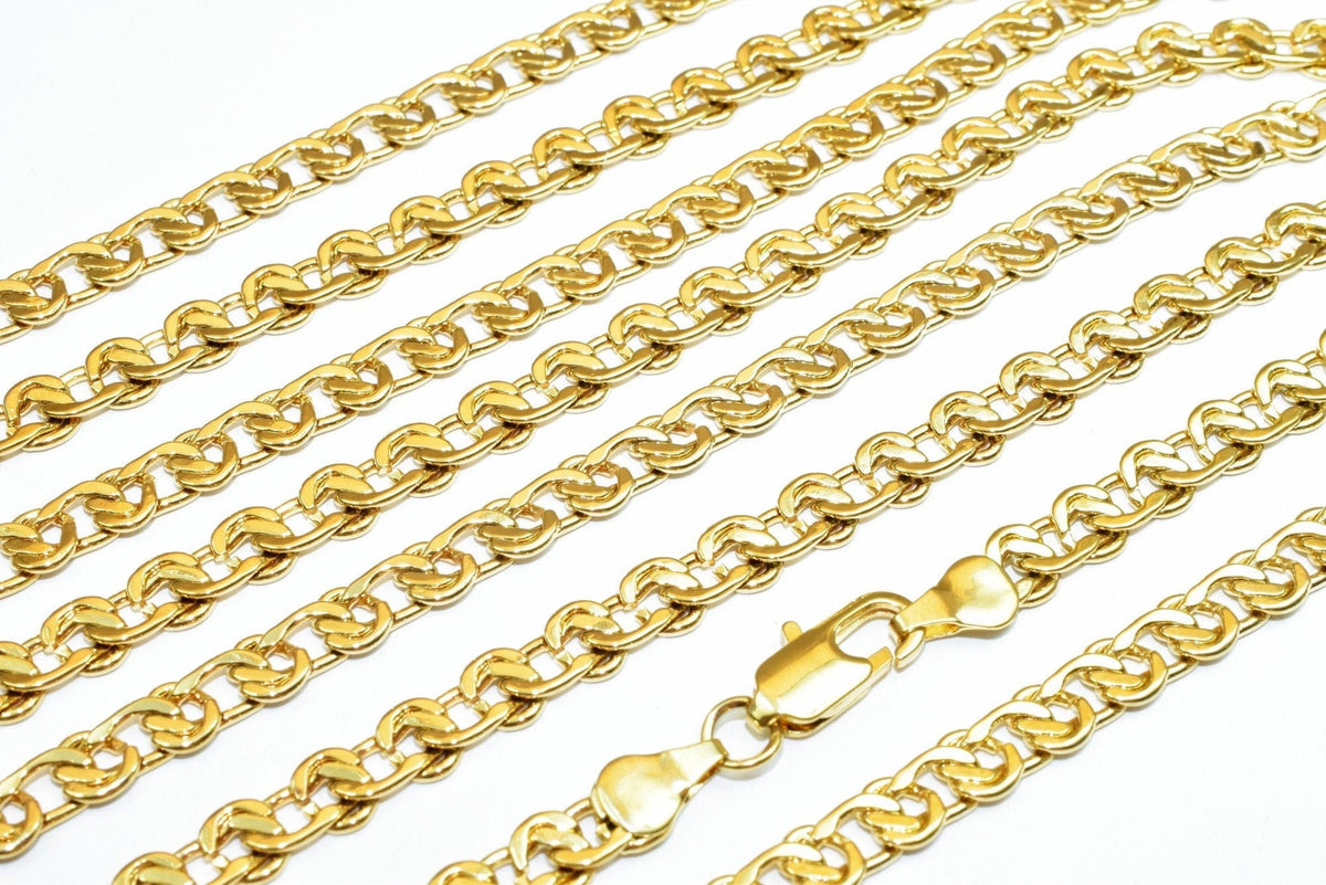 18K Gold Filled Alternative Chain 19.5 Inch: Jewelry Craft Supply, Tarnish Resistant Gold (6mm Width, Metal)