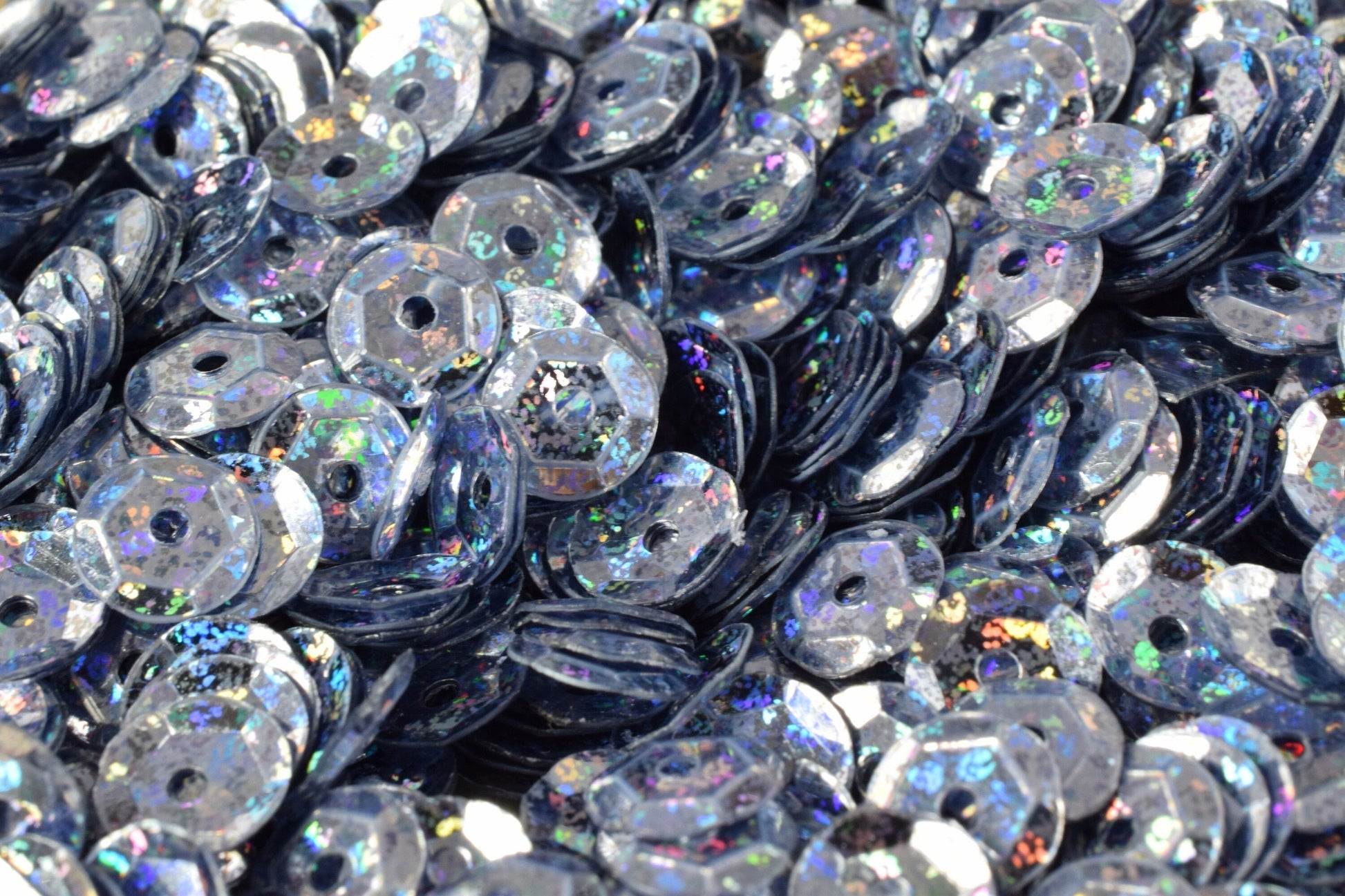 Blue Grey Cup Iridescent Sheen Sequins: Shimmering Round Loose Paillettes for Apparel & Crafts (3-6mm, Lightweight, 2000pcs Pack)