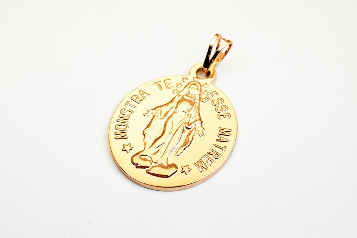 18k pinky gold filled EP tarnish resistant holy virgin mary pendant saint mary charm pendants size 32.5x25mm for jewelry m...